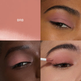r.e.m. beauty texture swatch of BRB shade showing velvety matte pigmentation for bold color