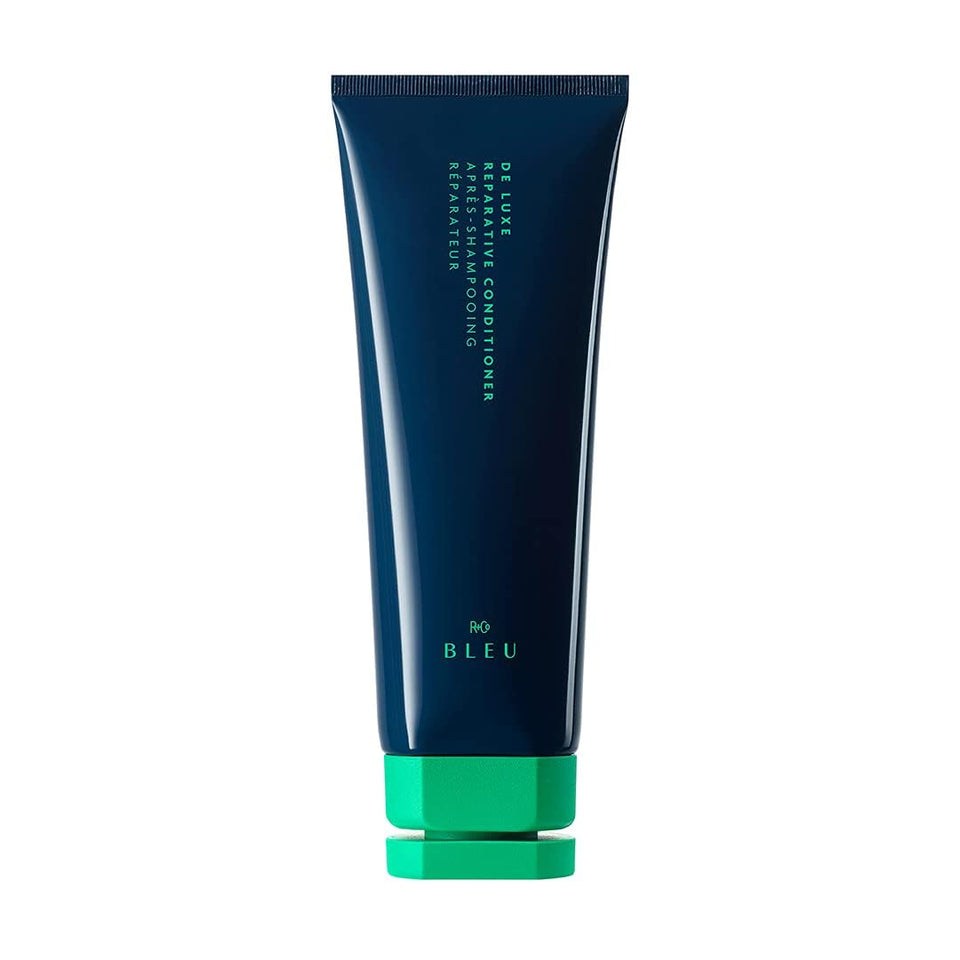 R+Co BLEU De Luxe front packaging showing bottle and benefits