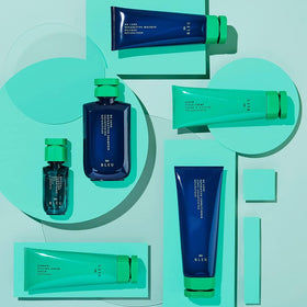 R+Co BLEU De Luxe pump and label detail highlighting clean formula