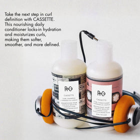 R+Co Cassette creamy conditioner texture dispensed from pump demonstrating lightweight moisture