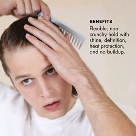 R+Co Motorcycle on dry hair creating piecey texture and natural separation