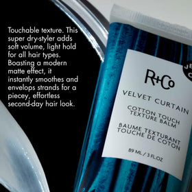 R+Co open tub close-up showing balm texture and creamy consistency benefit