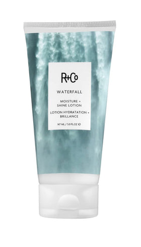 R+Co Waterfall front packaging showing bottle and label for quick ID and benefit