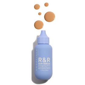 R&R Sun Serum front packaging showing medium tint and SPF benefits
