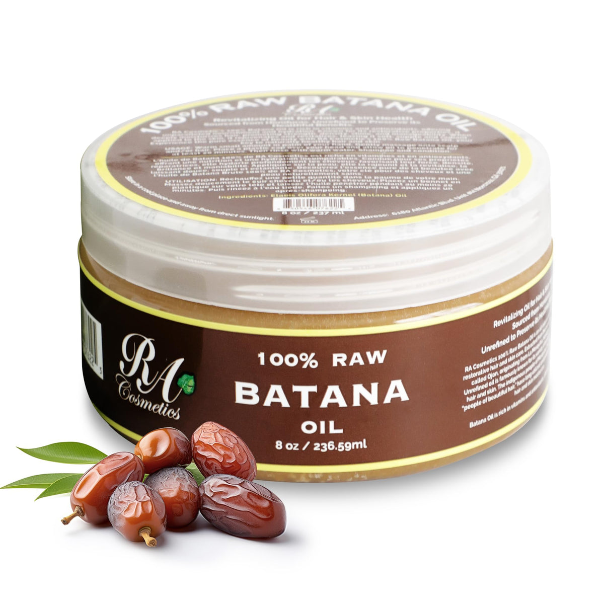 RA COSMETICS front packaging showing 8 oz jar and product name