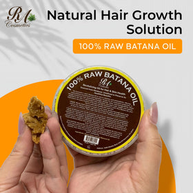 RA COSMETICS batana oil pouring from bottle demonstrating easy application and hydration