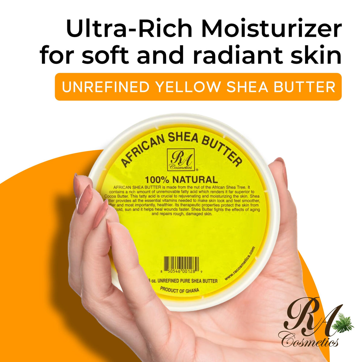 RA Cosmetics golden shea butter texture close-up for rich hydration