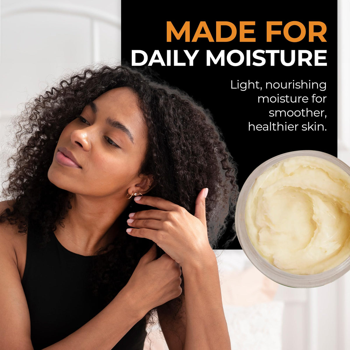 RA COSMETICS used on curly hair for frizz control and added shine benefit
