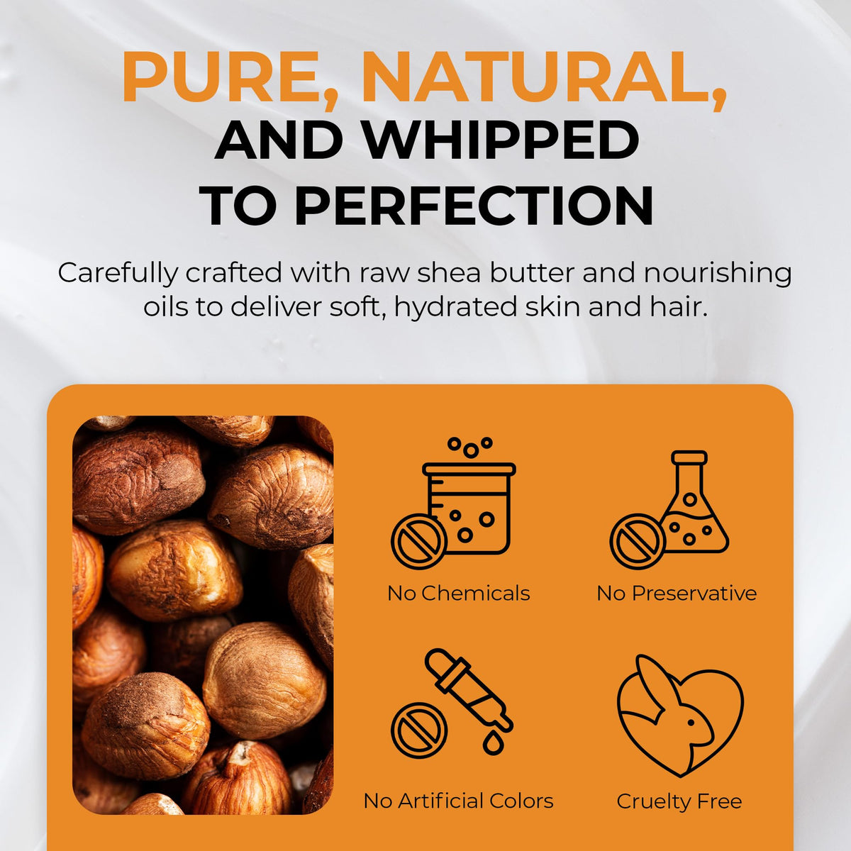 RA COSMETICS ingredients label close-up showing unrefined shea origin