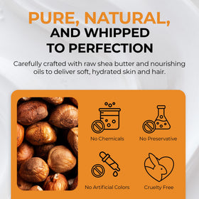 RA COSMETICS ingredients label close-up showing unrefined shea origin