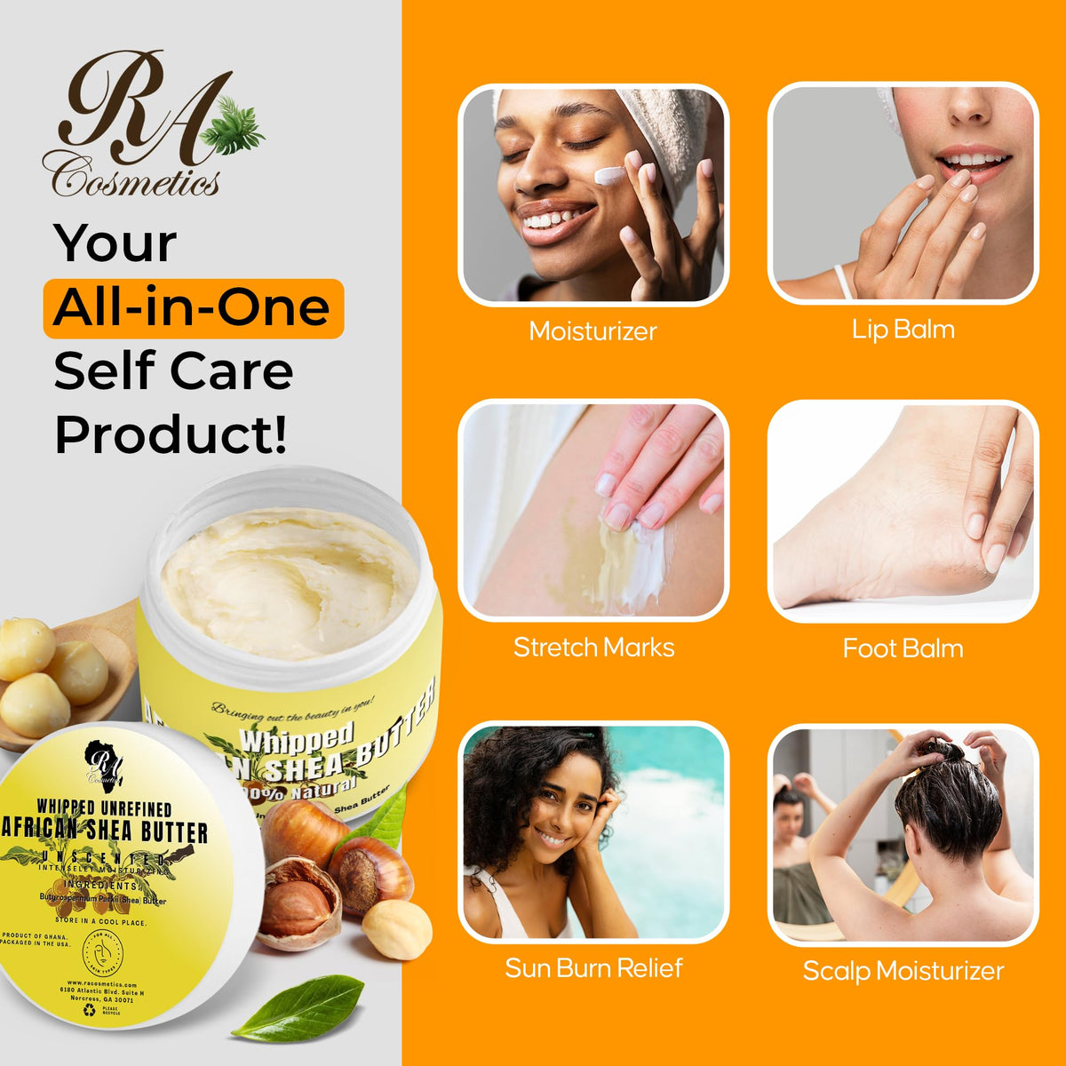 RA Cosmetics used on hair showing tamed frizz and improved manageability