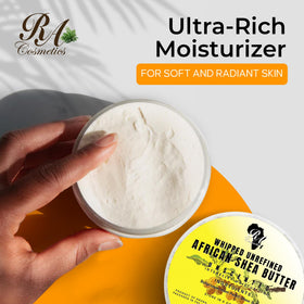 RA Cosmetics whipped shea butter texture close-up highlighting smooth spreadability