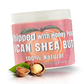 RA COSMETICS jar front showing label and honey peach scent, highlights natural ingredients