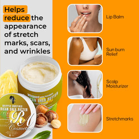 RA COSMETICS applied to textured hair ends to show conditioning effect