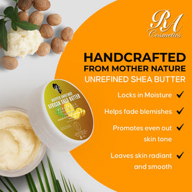 RA COSMETICS open jar top view revealing pineapple-infused whipped shea
