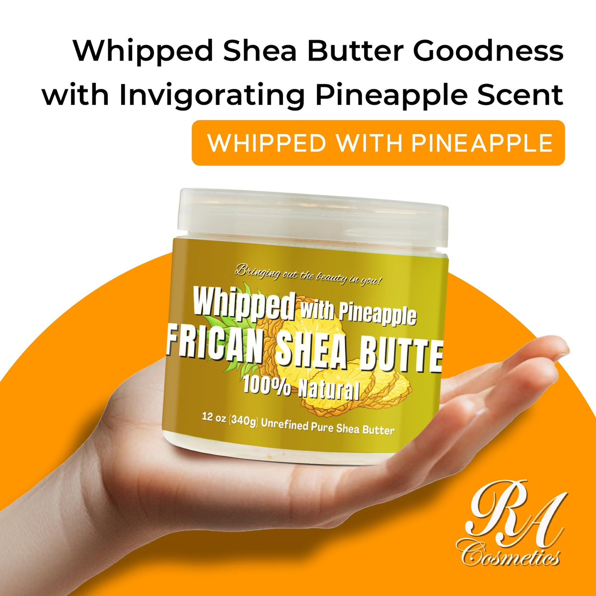 RA COSMETICS whipped shea texture close-up highlighting creamy, airy feel