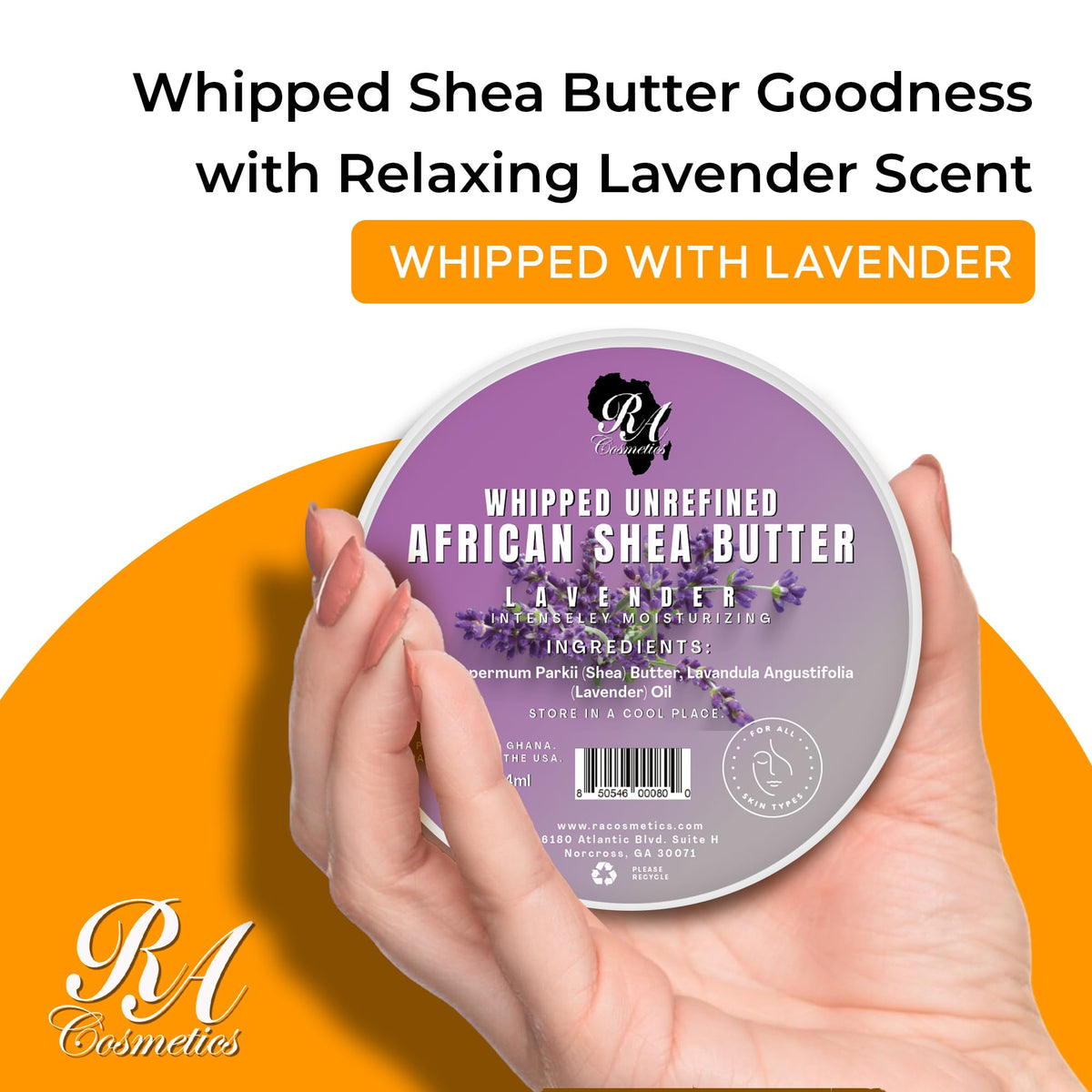 RA COSMETICS whipped shea close-up texture showing airy creaminess and easy spreadability