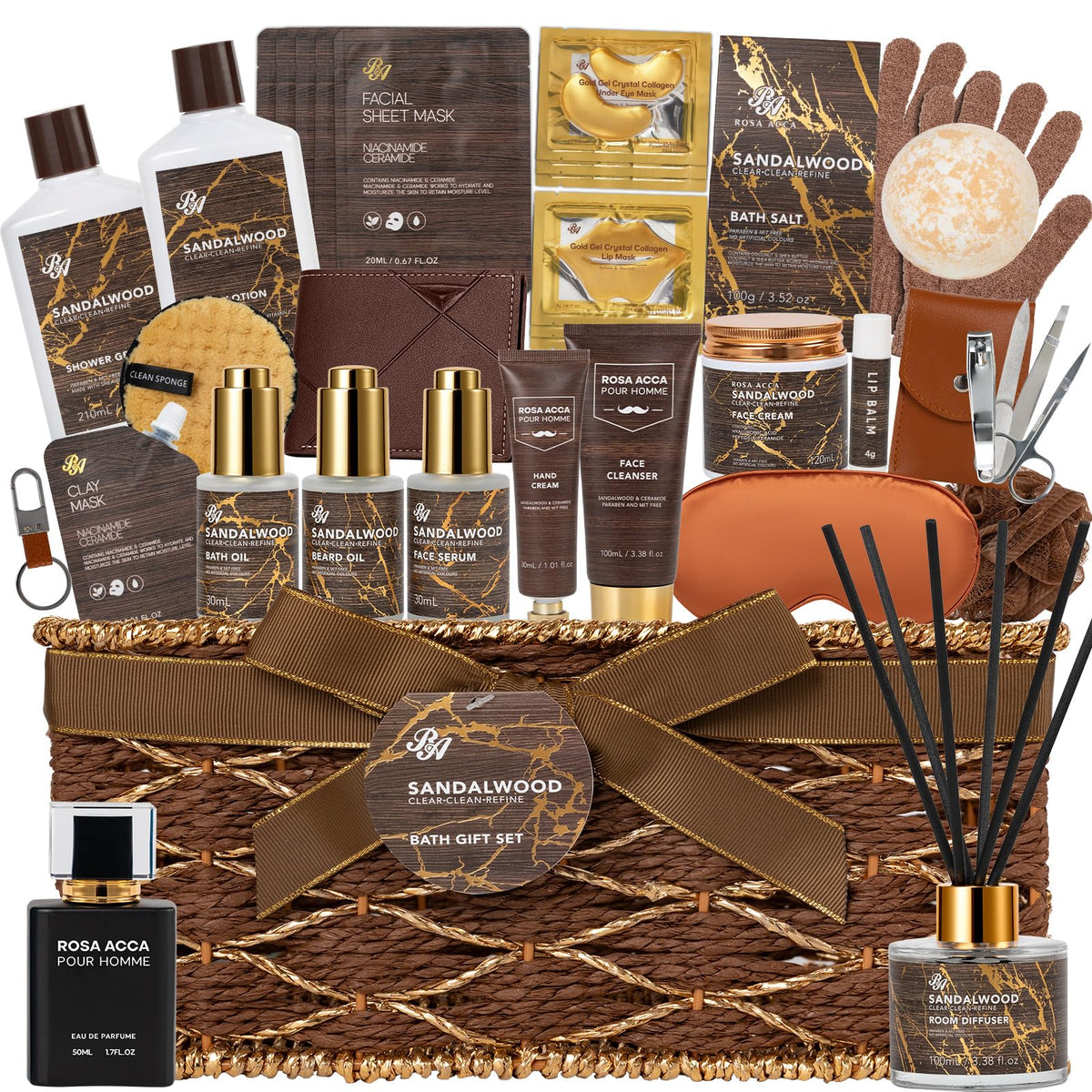 RA ROSA ACCA front basket packaging showcasing full gift set and immediate gift appeal