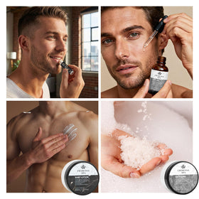 RA ROSA ACCA charcoal fragrance bottle highlighting invigorating masculine scent