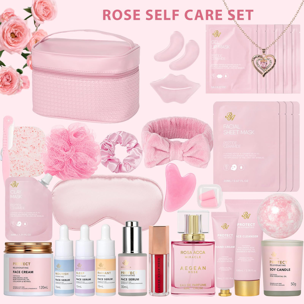 RA ROSA ACCA flat lay of all 33 pieces demonstrating variety and convenience