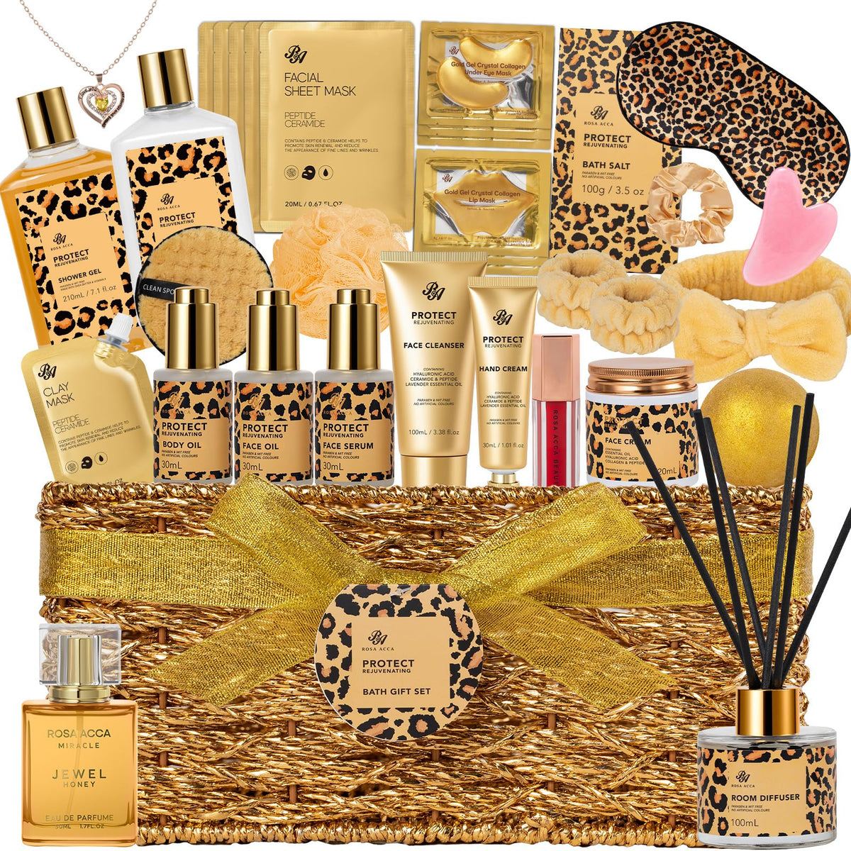RA ROSA ACCA front basket view showing full gift set and presentation benefit