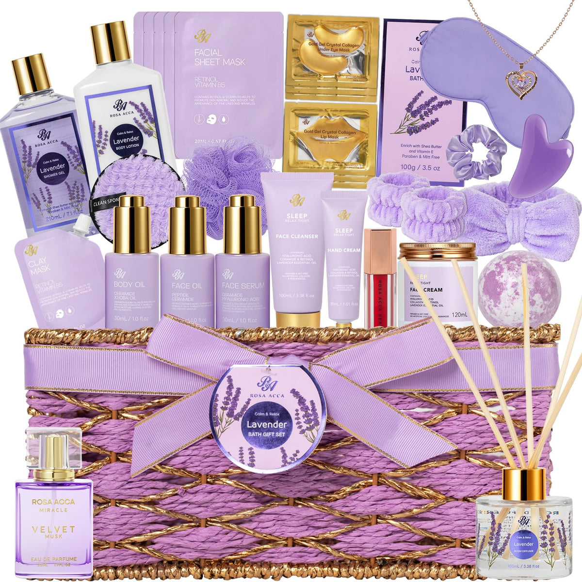 RA ROSA ACCA front packaging showing full 35-piece set and lavender scent benefit
