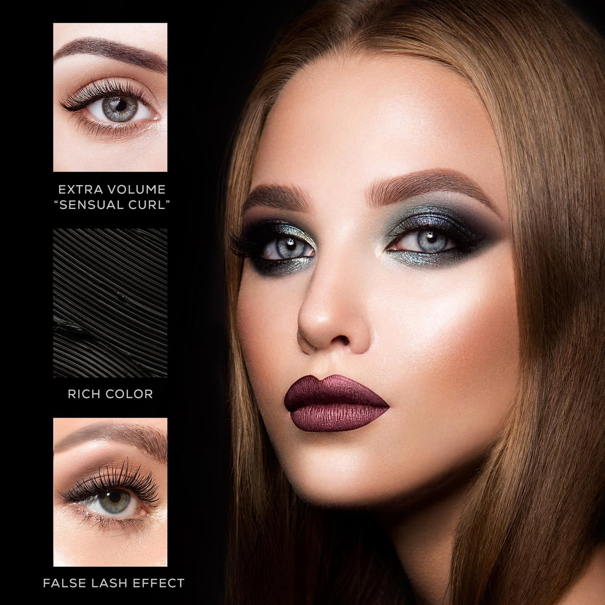 Radiant Professional evening makeup lifestyle scene showing dramatic color payoff benefit