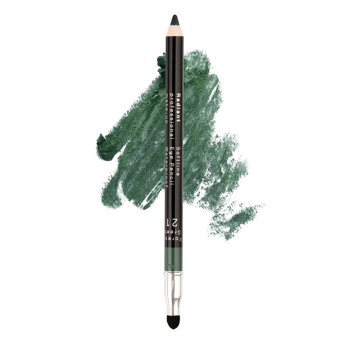 Radiant Professional green eyeliner front packaging showing product identity and ease