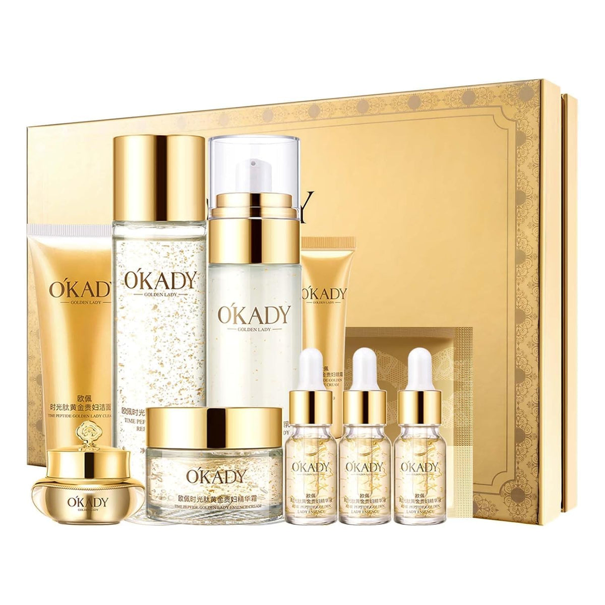 RadiantRise full 10-piece set displayed, shows complete routine benefits