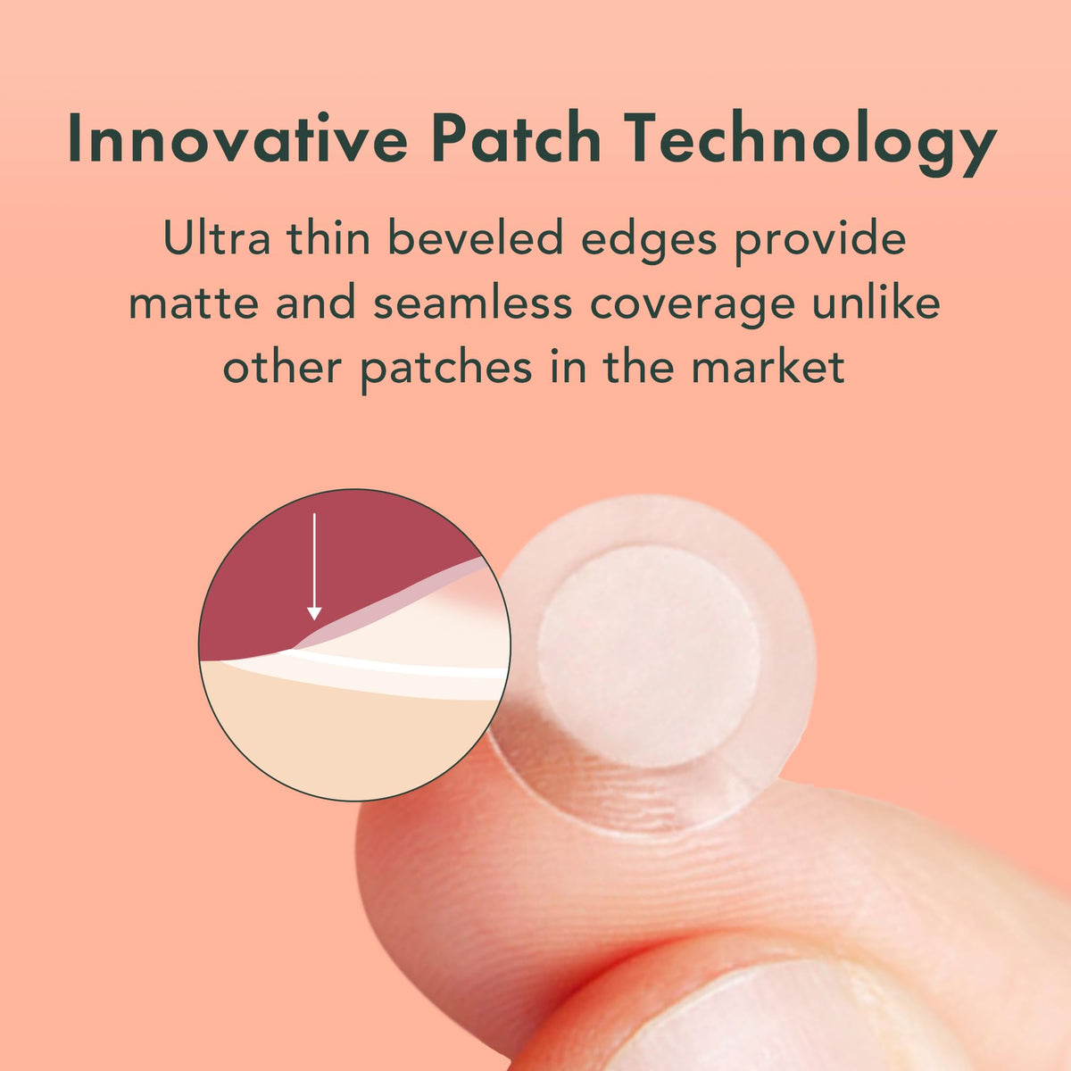Rael patch applied on cheek demonstrating discreet in-use benefit