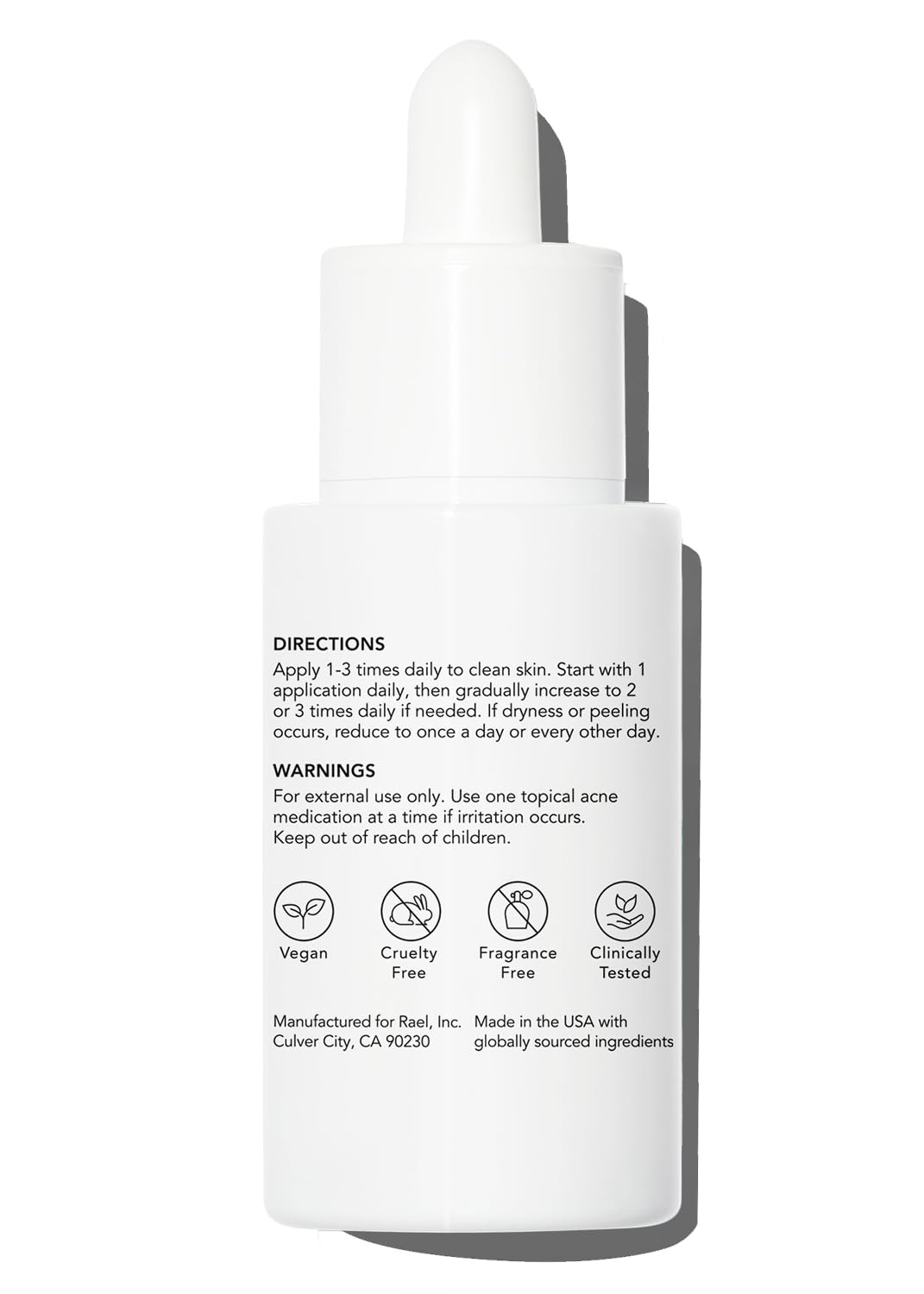 Rael dropper displaying silky serum texture and hydration benefit