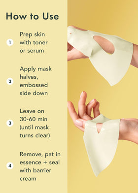 Rael mask next to hand showing size and coverage benefit