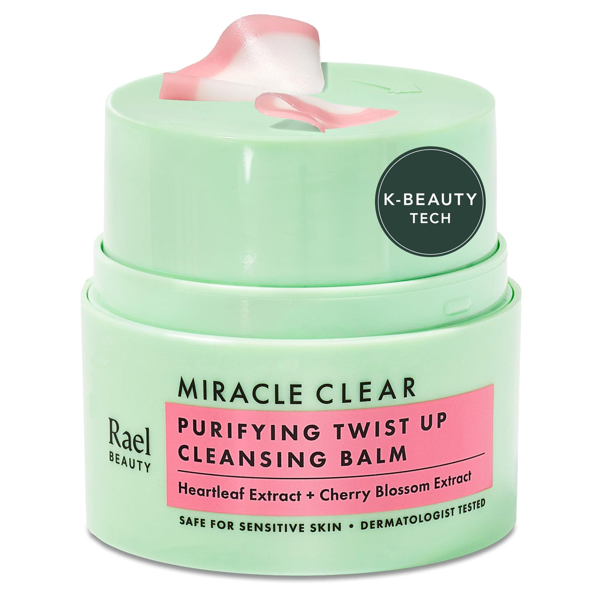 Rael front packaging showing compact cleansing balm, neat travel-friendly design