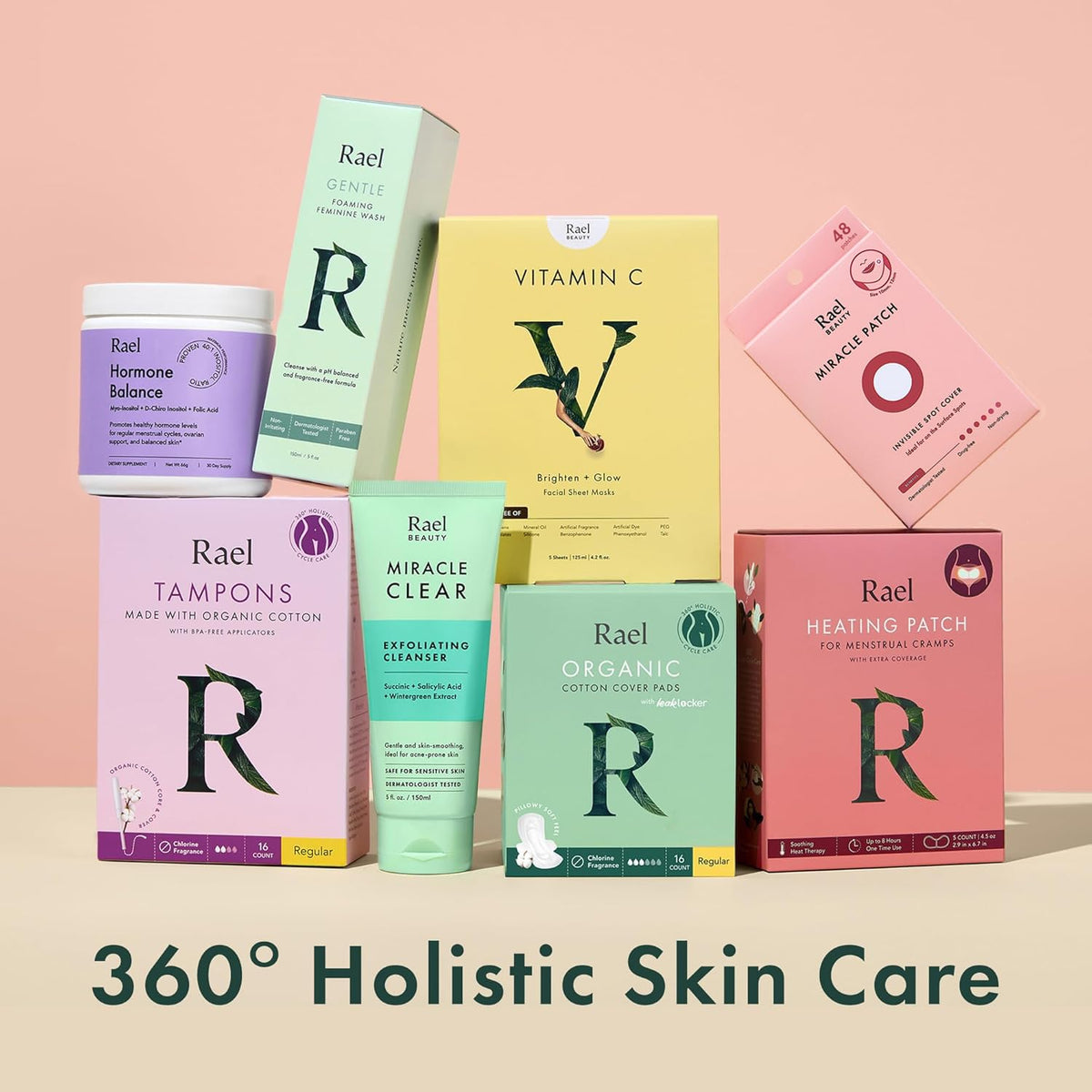 Rael mask on bathroom vanity styled for self-care showing easy at-home pampering benefit