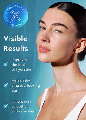 Rael pouring essence from pouch to show 37g serum concentration and deep hydration