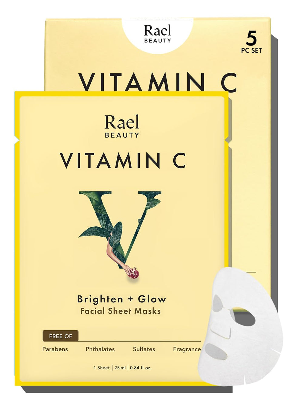 Rael front packaging showing 5-count box and brightening promise