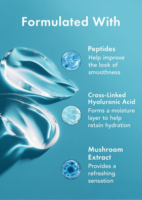 Rael mask applied on face demonstrating snug hydrogel fit and immediate cooling benefit