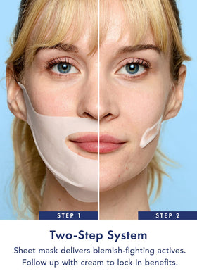 Rael chin mask sheet texture close-up for targeted application