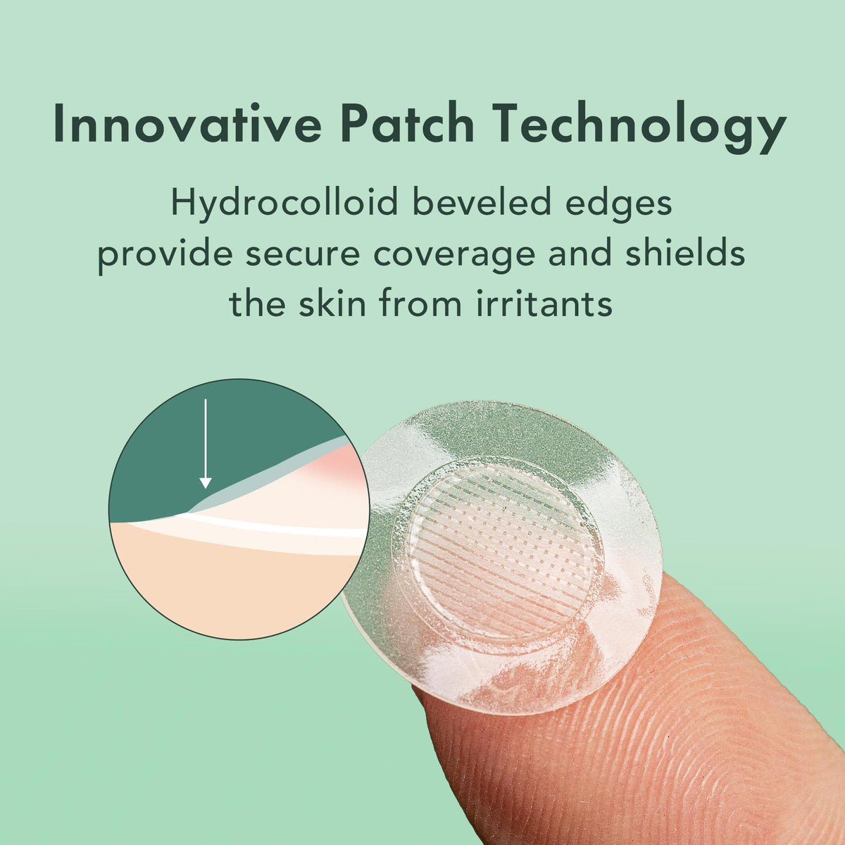 Rael patch applied on cheek showing discreet coverage and protective benefit