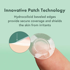 Rael patch applied on cheek showing discreet coverage and protective benefit