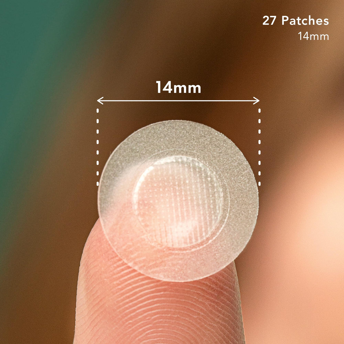 Rael close-up of patch texture, clear hydrocolloid for discreet coverage