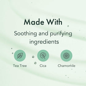 Rael mask worn on face demonstrating even coverage and calming effect