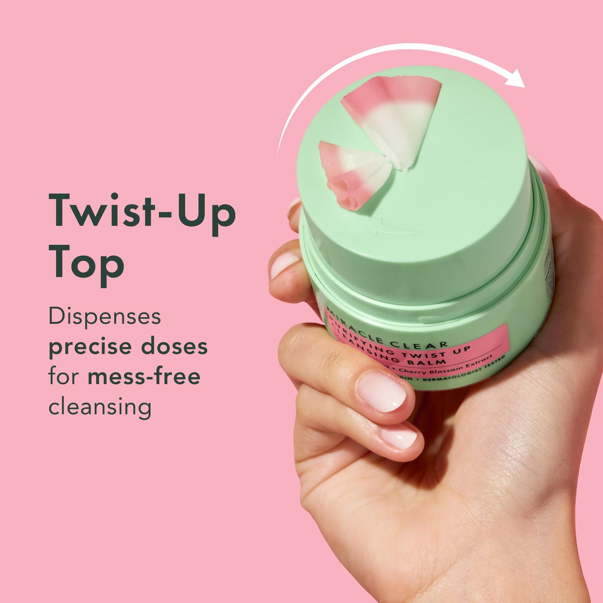 Rael balm texture close-up highlighting smooth balm-to-oil transformation
