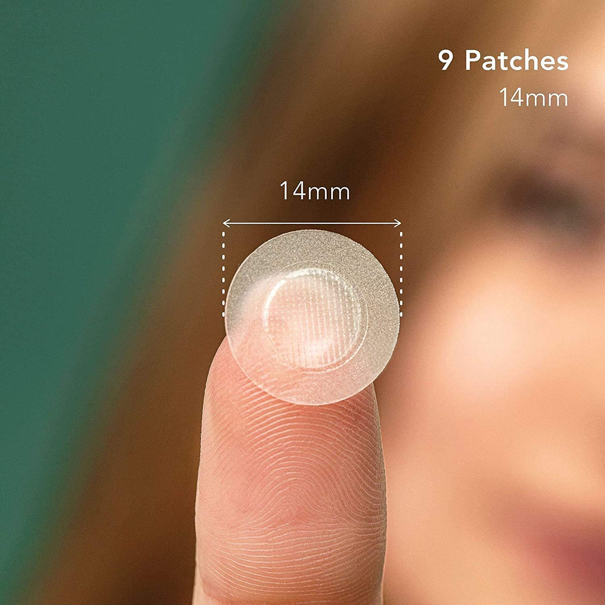 Rael patch on skin with transparent finish illustrating low visibility