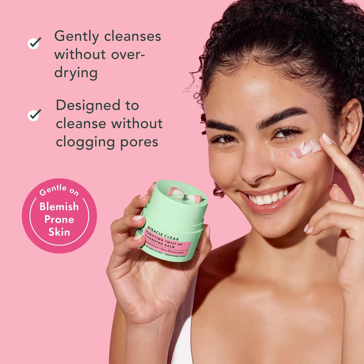 Rael twist-up dispenser close-up demonstrating mess-free, measured application
