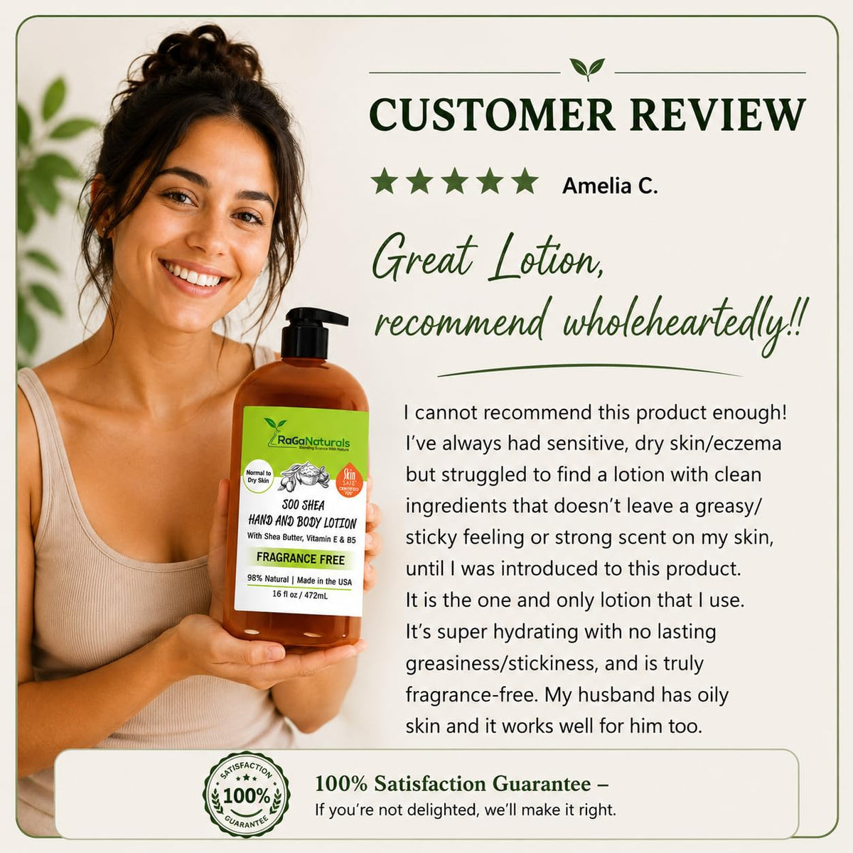 RaGaNaturals bottle on bathroom counter with family items showing everyday use