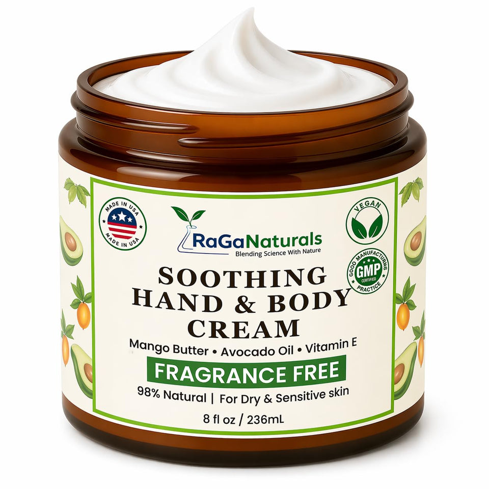 RaGaNaturals jar front view showing clean unscented moisturizer benefits
