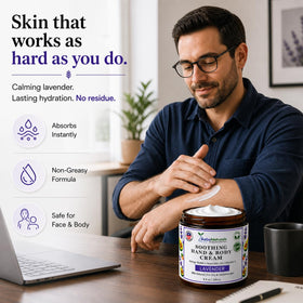 RaGaNaturals hands applying cream to show quick absorption and relief