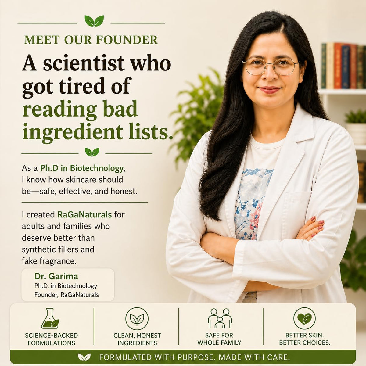 RaGaNaturals label close-up showing ingredient transparency and trust