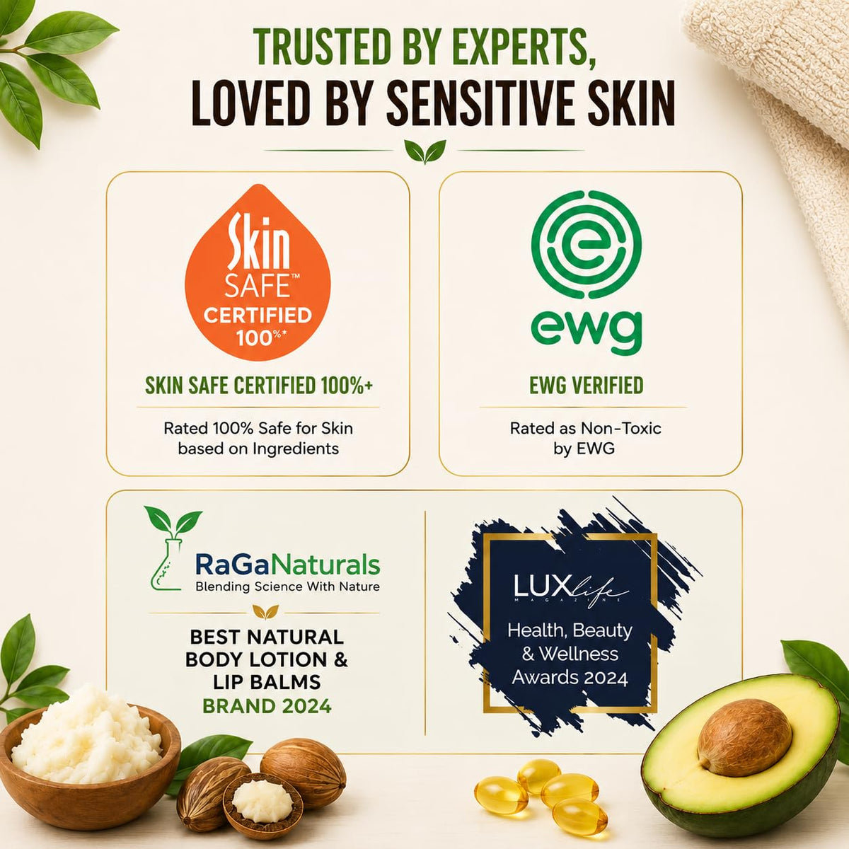 RaGaNaturals spreading on leg to show full-body coverage and absorption